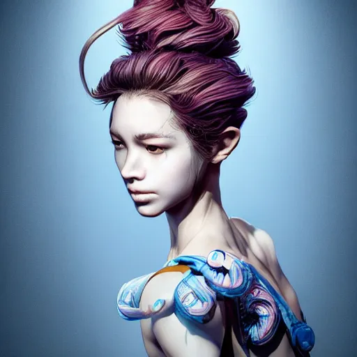Prompt: the portrait of a blueberry that resembles an absurdly beautiful, graceful, elegant, sophisticated fitness model young woman, an ultrafine hyperdetailed illustration by kim jung gi, irakli nadar, intricate linework, bright colors, octopath traveler, final fantasy, unreal engine 5 highly rendered, global illumination, radiant light, detailed and intricate environment