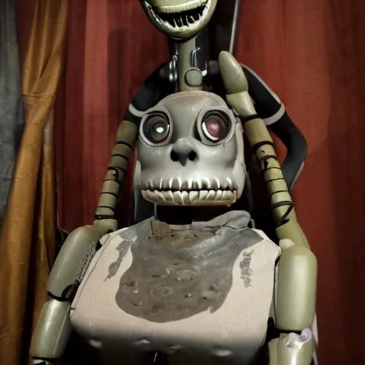 Prompt: an uncanny creepy animatronic