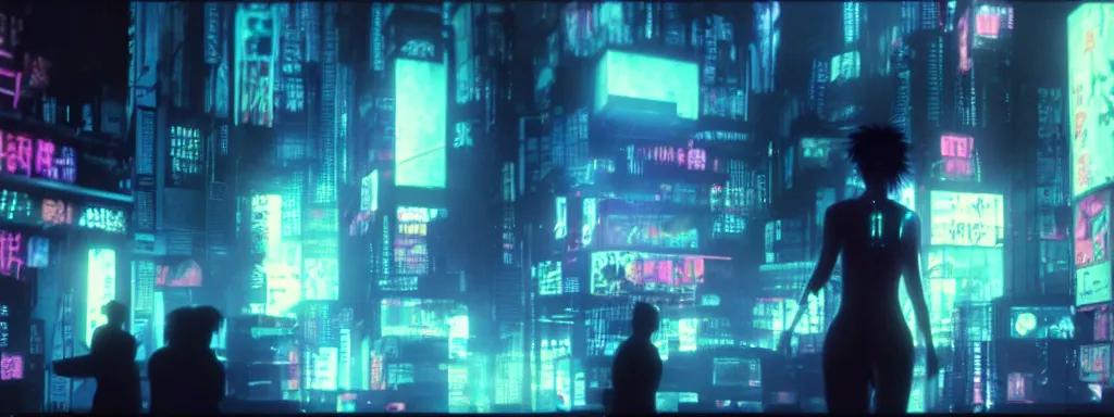 Prompt: Ultra realistic photo, 35mm lens, dark neon cyberpunk underground rave in the film ghost in the shell, displacement mapped, cinematic lighting, hyper realistic, extreme details, unrelease engine 5, cinematic, masterpiece