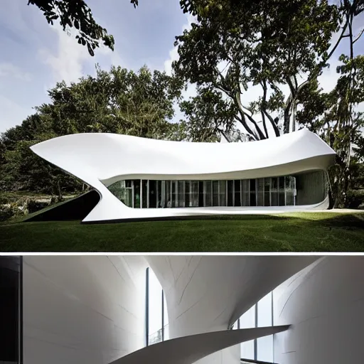 Image similar to house designed by zaha hadid