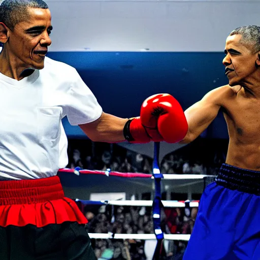 Image similar to obama boxing with gundam