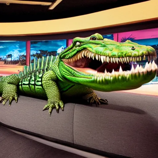 Prompt: interior crocodile alligator, I drive Chevrolet movie theater