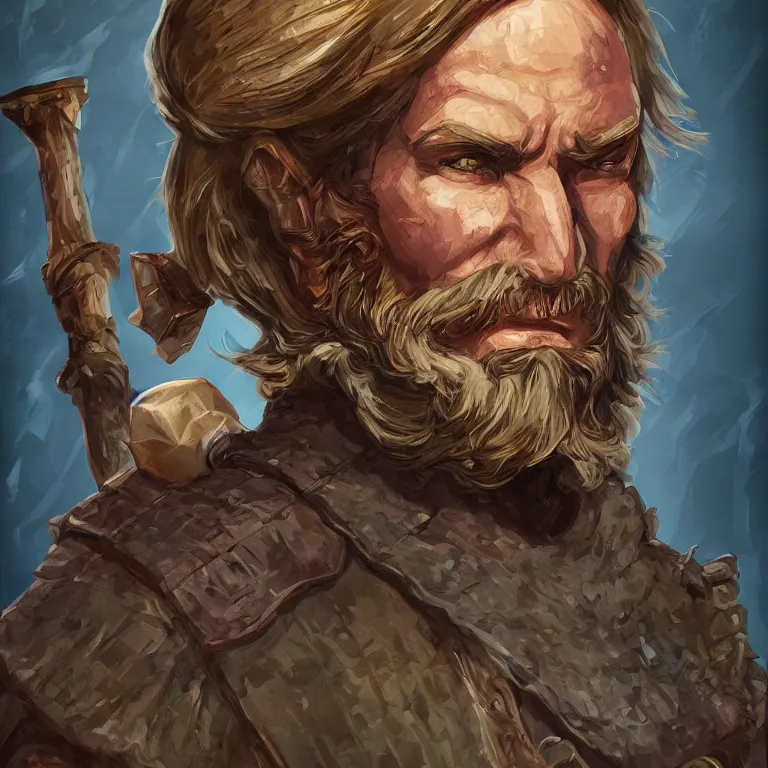 Image similar to Dungeons & Dragons, Commoner, Farmer, Character Portrait, Digital Art, Highly Detailed