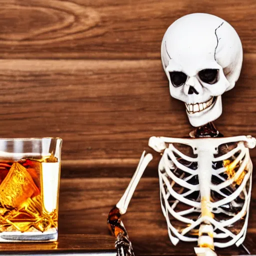 Image similar to skeleton drinking whiskey