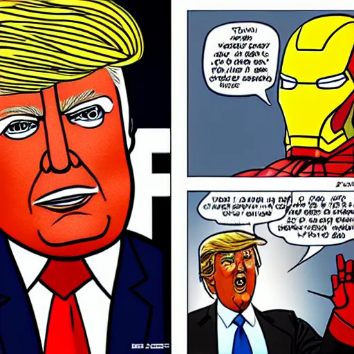 Prompt: donald trump as iron man. realistic style