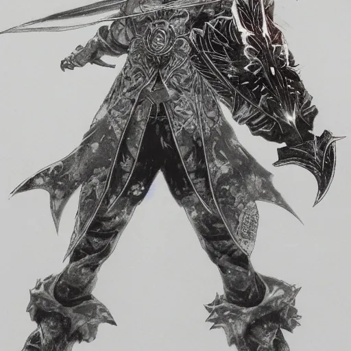 Prompt: a mage from final fantasy 14 drawn by Yoshitaka Amano,