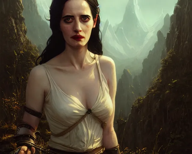 Prompt: highly detailed portrait of eva green, in skyrim, stephen bliss, unreal engine, fantasy art by greg rutkowski, loish, rhads, ferdinand knab, makoto shinkai and lois van baarle, ilya kuvshinov, rossdraws, tom bagshaw, global illumination, radiant light, detailed and intricate environment