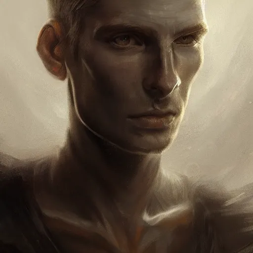 Prompt: portrait of a slender strong tall dark rogue mourish man. Epic fantasy. beautiful. hyperrealism symetric face cinematic top lighting, insanely detailed and intricate, face by wlop, Charlie Bowater, golden ratio, symmetric matte painting, cinematic, trending on artstation, deviantart and cgsociety, 8k, high resolution