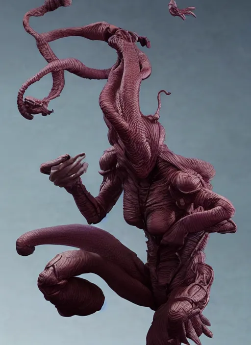 Image similar to parasite anime figurine, art by gerald brom, greg rutkowski and artgerm and james jean and zdzisław beksinski, unreal engine, studio lighting