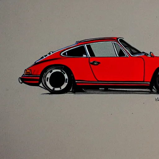 Prompt: sketch of a porsche 9 1 1 9 6 4 carrera 2