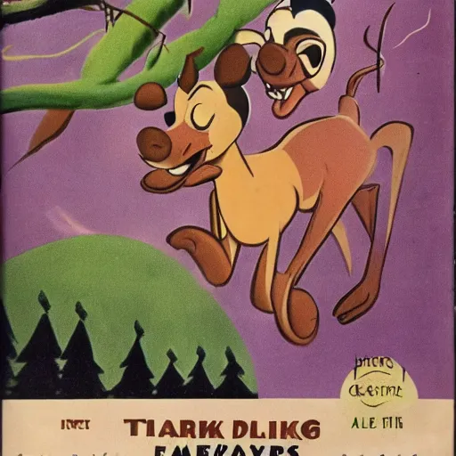 Image similar to 1940s disney film about talking forest animals super high detail