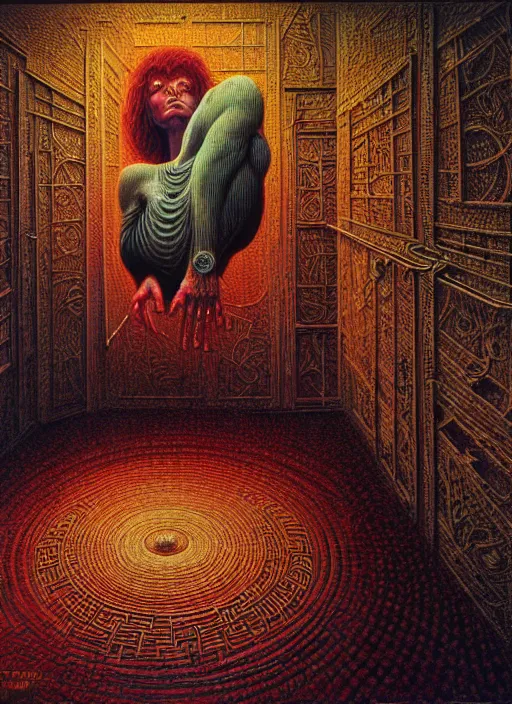 Prompt: realistic detailed photo rendered in octane 3d , of an out of body near-death experience in a old soviet apartment room with a carpet on the wall, shipibo , by Ayami Kojima, Amano, Karol Bak, Greg Hildebrandt, and Mark Brooks , by Alex Grey. rich deep colors. Beksinski painting, art by Takato Yamamoto. Francis Bacon masterpiece. rendered in blender, ultra realistic, smooth shading, ultra detailed, high resolution, cinematic, unreal 6