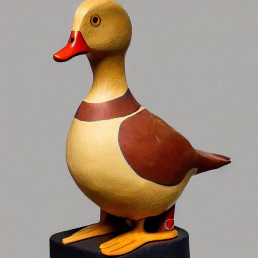 Prompt: moche duck sculpture