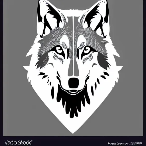 Image similar to stencil on paper detailed vector wolf