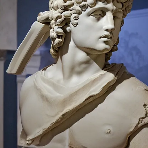 Image similar to Photo of a Greek Statue of Antinous making high quality rips on FL Studio