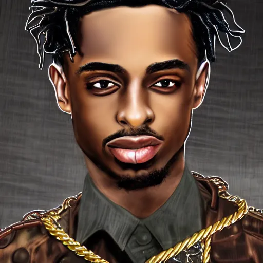 Image similar to playboi carti in steampunk style digital art 4 k the detailed super realistic