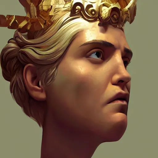 Image similar to The Birth of Athena from the Head of Zeus, olymp, style by Zac Retz, photorealistic, ultra realistic