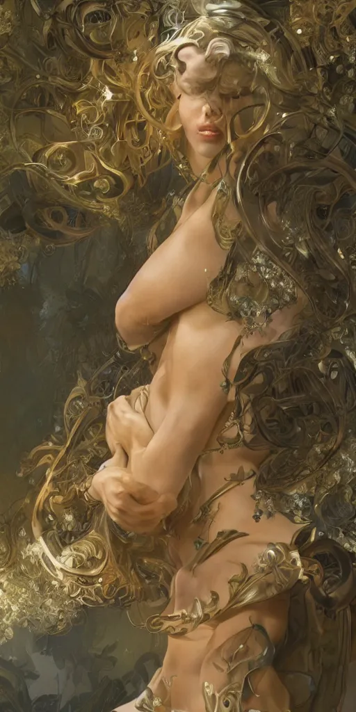 Image similar to Aphrodite, intricate, highly detailed, digital painting, artstation, concept art, smooth, sharp focus, illustration, Unreal Engine 5, 8K, art by artgerm and greg rutkowski and alphonse mucha