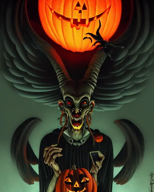 Image similar to baphomet, halloween night, horror wallpaper aesthetic, cinematic, dramatic, super detailed and intricate, by koson ohara, by darwyn cooke, by greg rutkowski, by satoshi kon