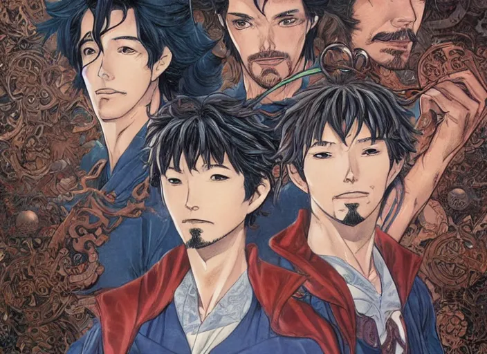 Image similar to a highly detailed anime portrait of stephen strange, james gurney, james jean