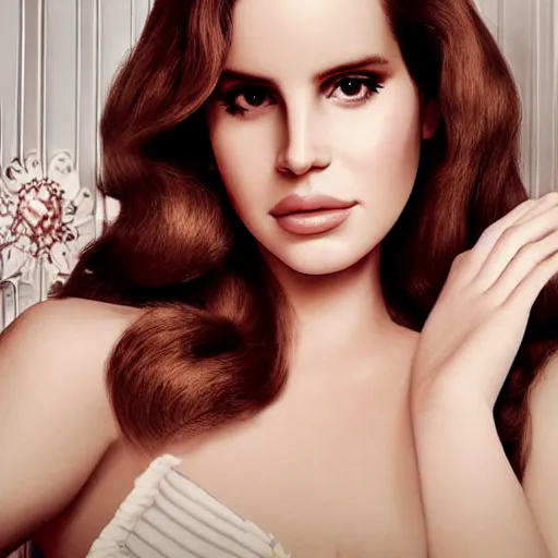 Image similar to Lana del rey in a hand cream commercial, photorealistic, detailed, studio