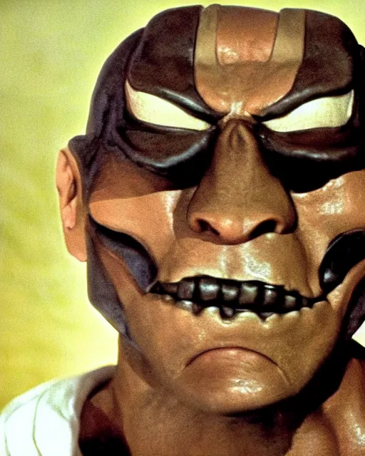 Image similar to film still close - up shot of dwayne johnson as stanley ipkiss from the movie the mask. photographic, photography