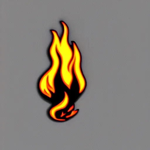 Image similar to a retro minimalistic bones with fire flame enamel pin, hd, concept art