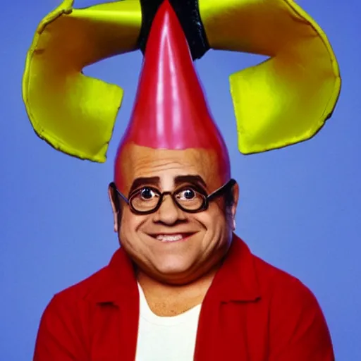 Image similar to Danny DeVito conehead, 1980s children show