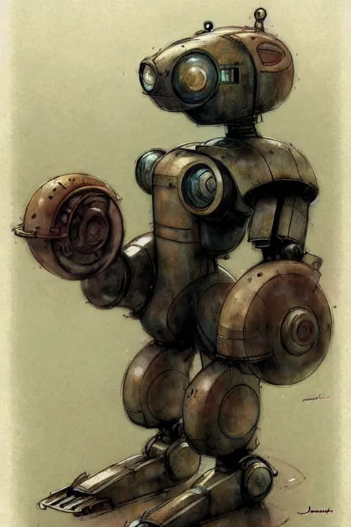 Prompt: (((((1950s ironclad robot . muted colors.))))) by Jean-Baptiste Monge !!!!!!!!!!!!!!!!!!!!!!!!!!!