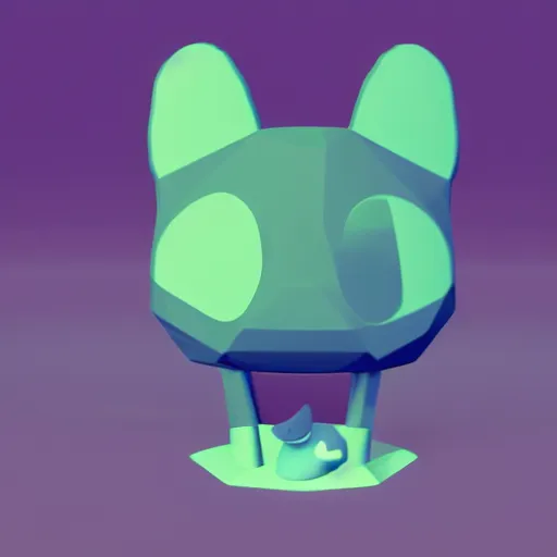 Prompt: stylized posterized low poly 3 d render of tamagotchi with mametchi in a lonely void n - 9