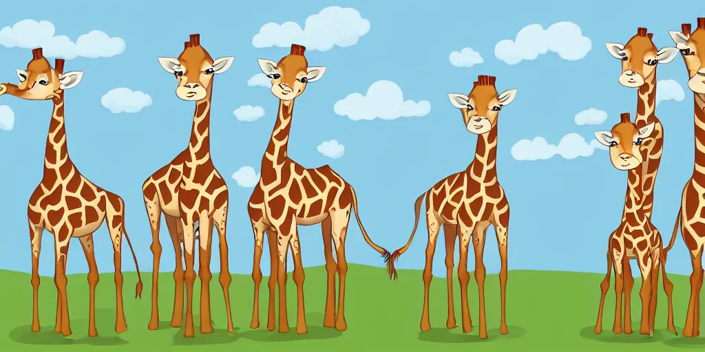 Image similar to giraffe army, illustration, cartoon