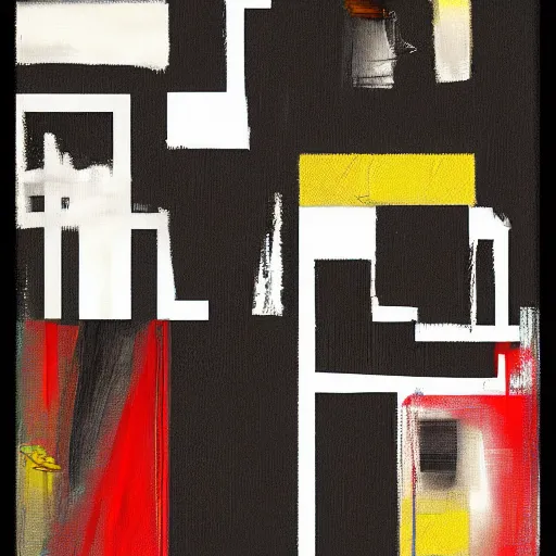 Image similar to Abstract grid, bauhaus style, Basquiat vibe, artstation, madmax, brush texture, painted with oil