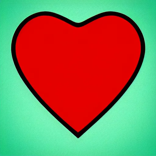 Image similar to a red heart icon. minimalistic. no background. solid colors. cell shading, hight contrast, tichk contours