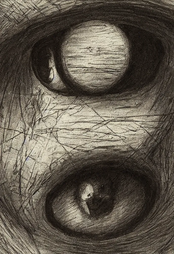 Prompt: very detailed sketch of a moon eye by leonardo davinci