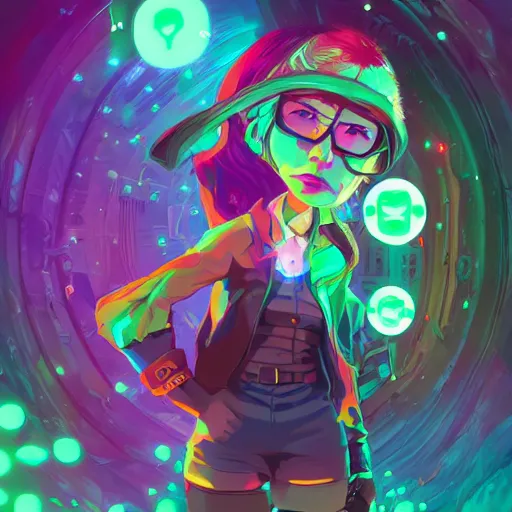 Image similar to skill magic geek inside matrix deepdream radiating a glowing aura stuff loot legends stylized digital illustration video game icon artstation lois van baarle, ilya kuvshinov, rossdraws,