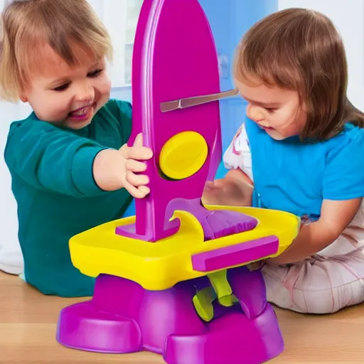 Prompt: a guillotine designed by fisher - price toys, toy, high detail product photo