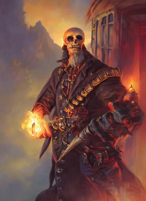 Image similar to undead pirate captain by paul dainton and vladimir volegov and alexander averin and delphin enjolras and daniel f. gerhartz