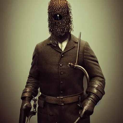 Image similar to ned kelly as a metal kettle, award winning creature portrait photography, extremely detailed, artstation, 8 k, sensual lighting, incredible art, wlop, artgerm