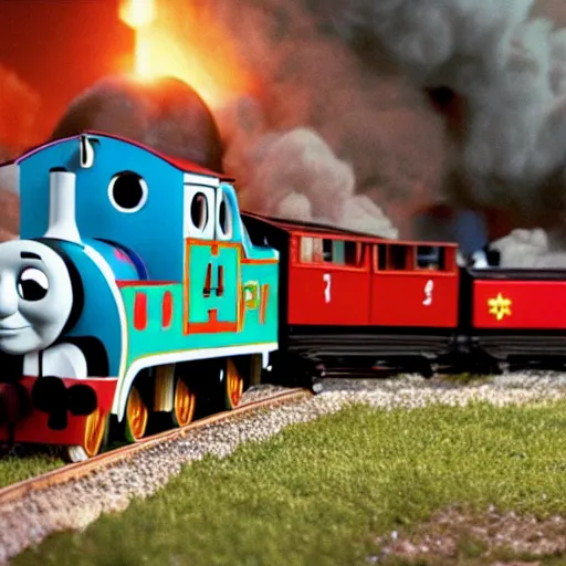 Prompt: thomas the train starring in independence day