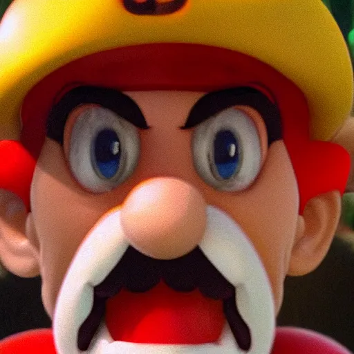 Image similar to gritty realistic mario big nose angry award winning photograph by Tarkovsky