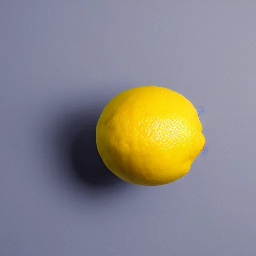 Prompt: studio top angle image of a cut lemon, studio lighting, solid white floor.