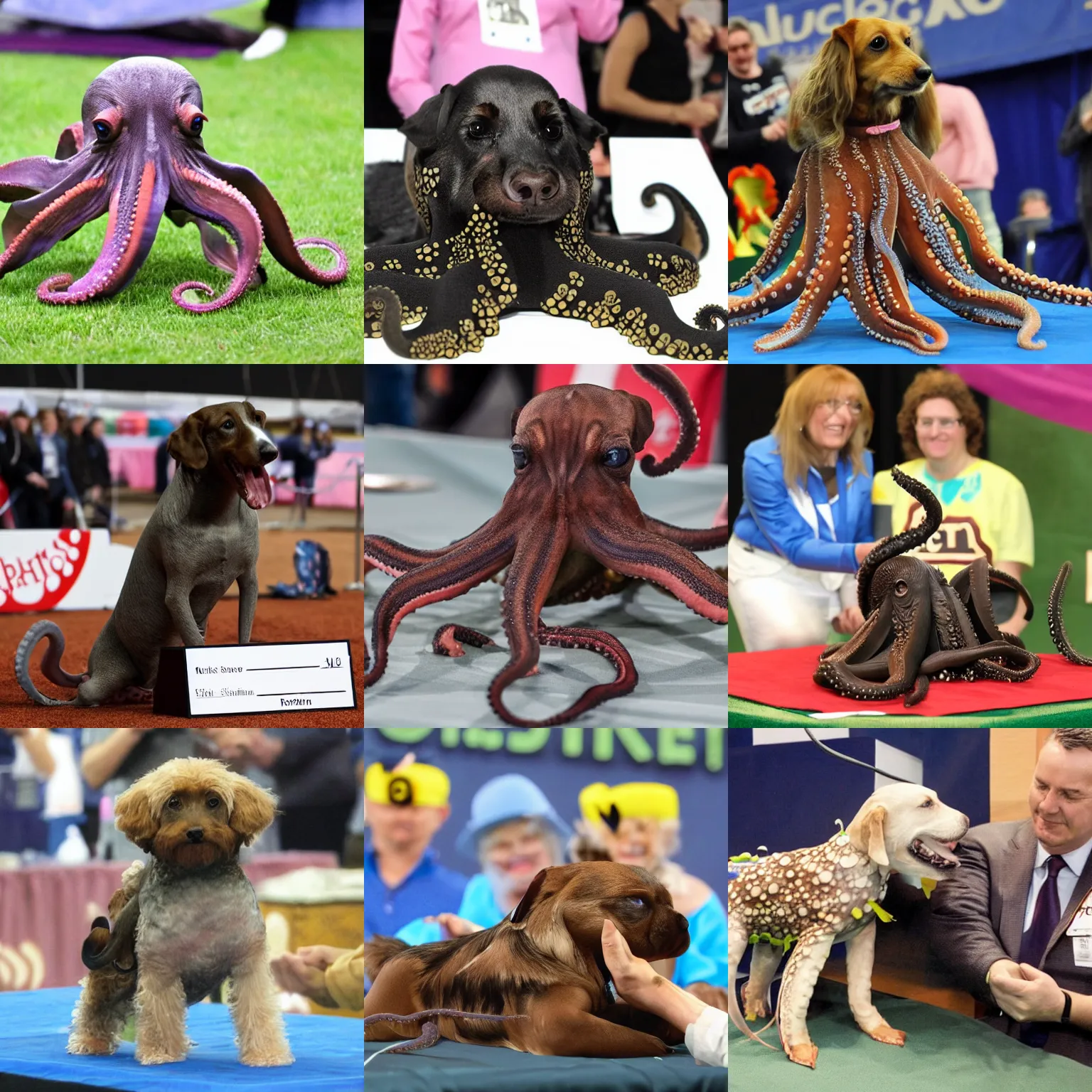 Image similar to octopus wins first place in a dog show