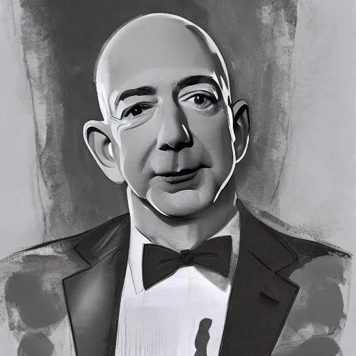 Image similar to portrait of jeff bezos by adams arthur