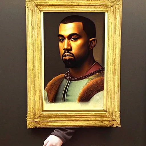 Image similar to A Renaissance portrait painting of Kanye West