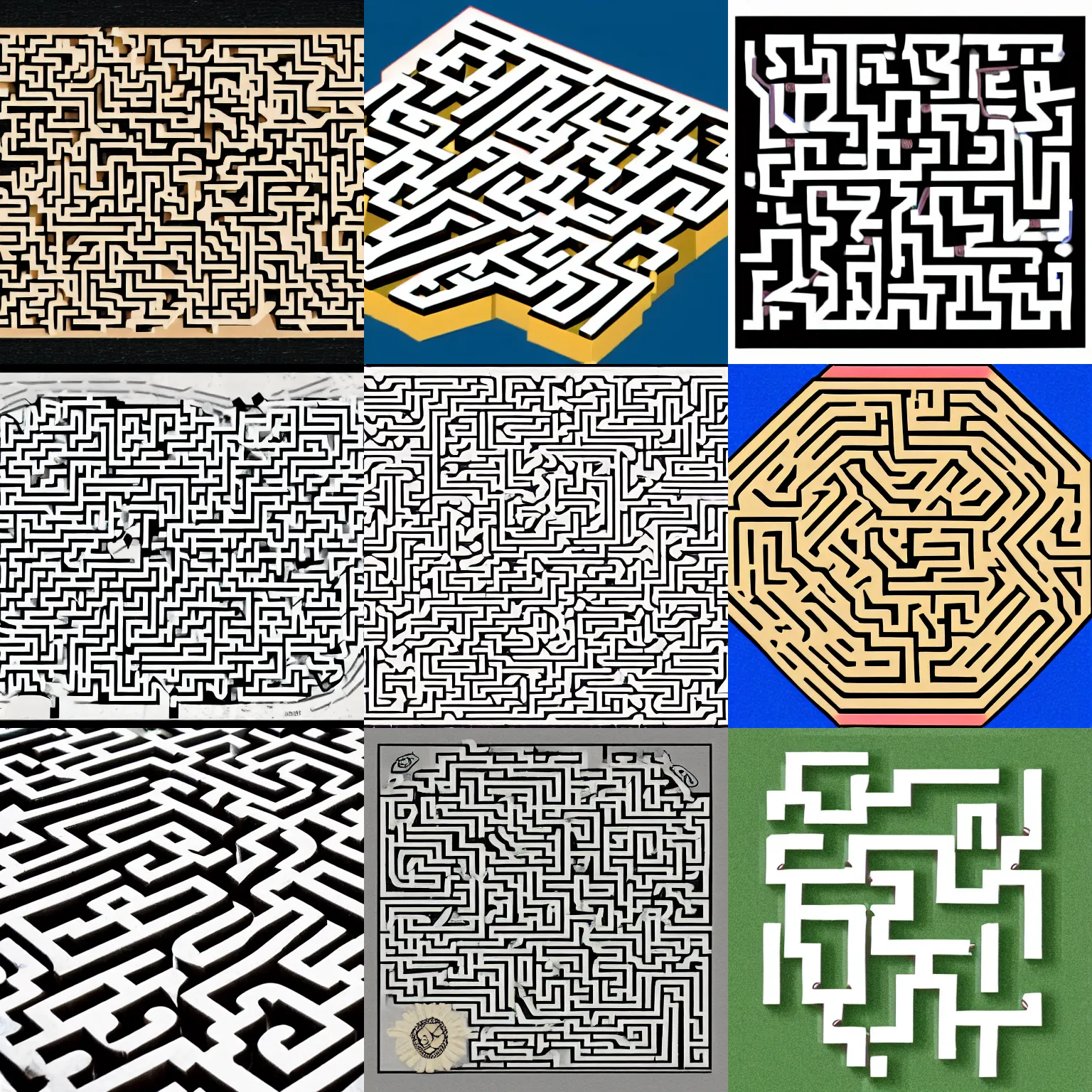 Prompt: a solvable maze