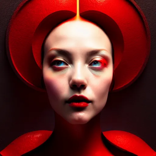 Image similar to a beautiful surreal illustration of rouge highly detailed, liquid oilpaint, doug chiang, gustave dore, leonardo da vinci, trending on artstation, industry, lucid and intricate, rectilinear, digital art, octane, redshift, vray, 8 k, 6 4 megapixels, zbrush central, behance hd, hypermaximalist, well rendered