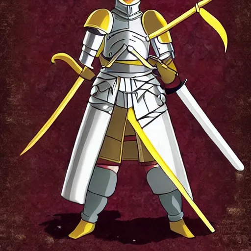 Prompt: a medieval anime knight in the style of studio ghibli