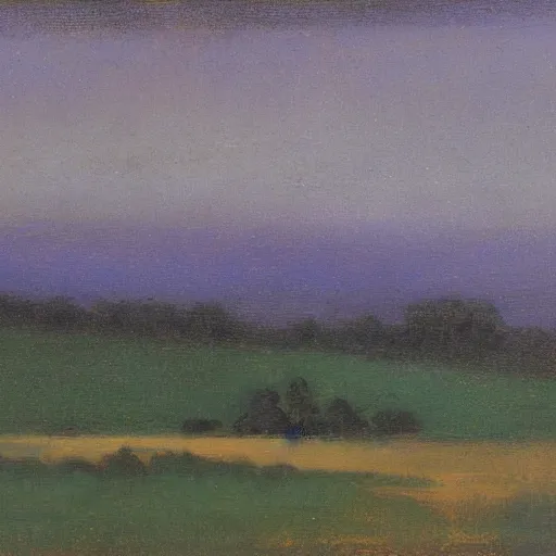 Prompt: Tonalist landscape, scarlet pyrrol and phthalocyanine blue