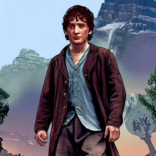 Prompt: Frodo in the style of GTA 5