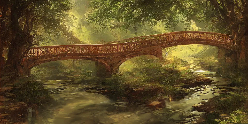 Image similar to bridge over a calm stream by Marc simonetti